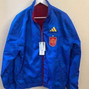 Adidas Men's Spain 2022 World Cup Reversible Anthem Jacket Medium